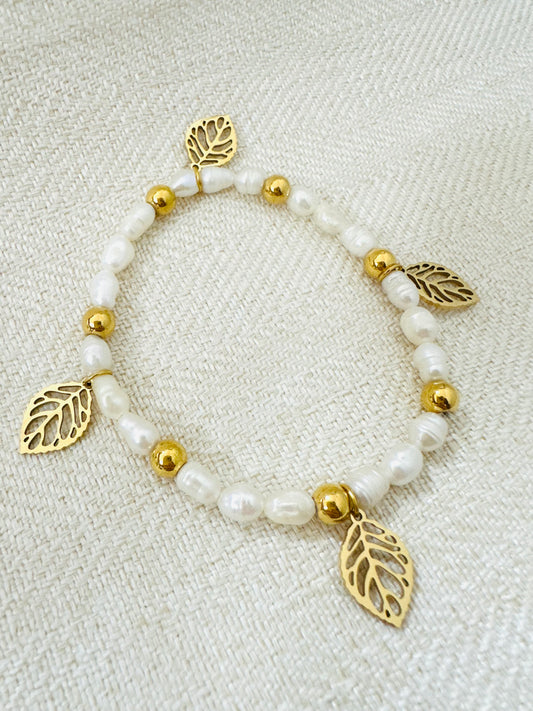 Leaves  Pearl Bracelet
