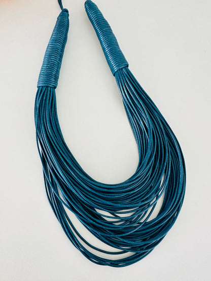 Multi Layers Cord Long Necklace