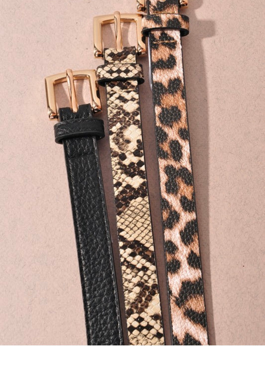 Texture Skinny Belt