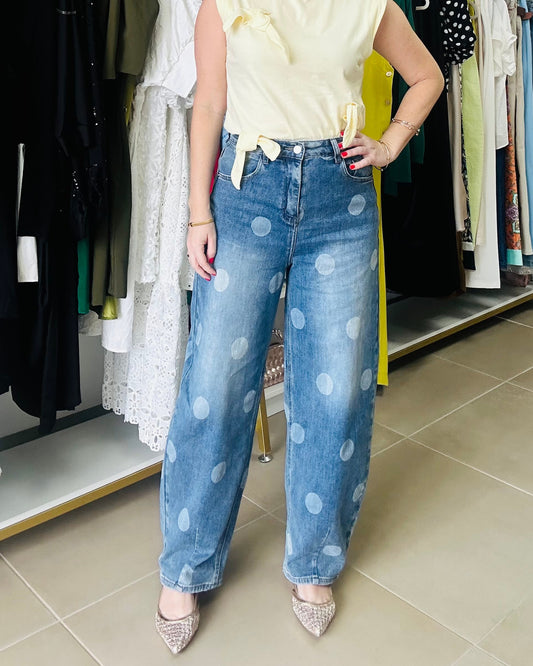 Polka Dots Barrel Jeans
