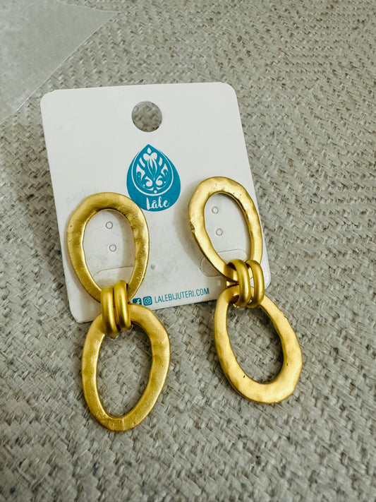 Gold Plated double loop  Earrings