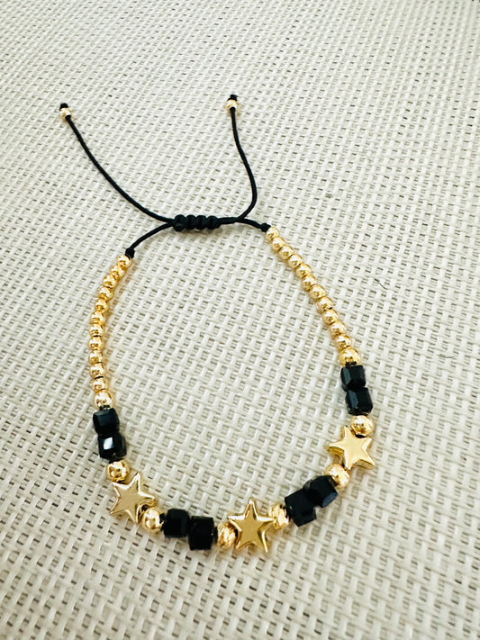Star  Black beads Bracelet