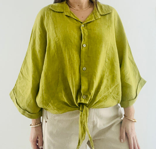 Linen GREEN BLOUSE