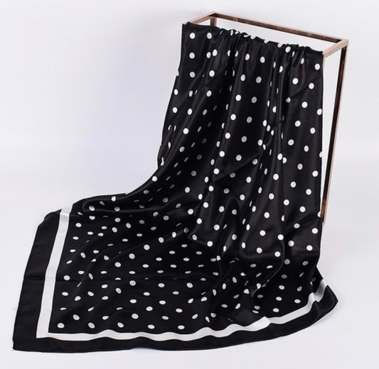 Black  Polka Dots Scarf