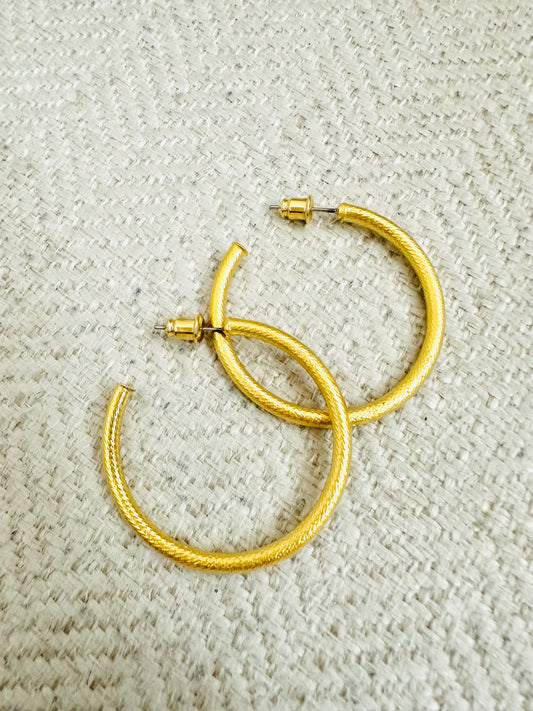 Gold Plated Open Hoop Earrings