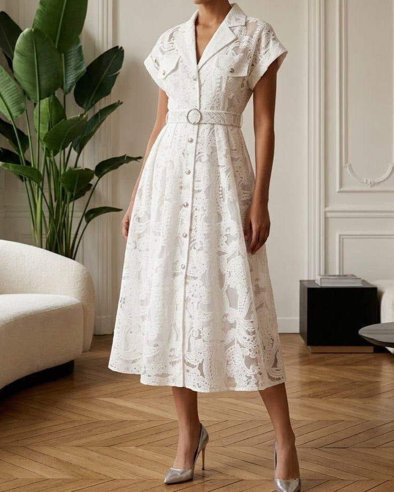 White Lace Sheer Maxi Dress