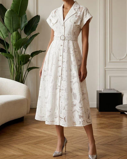 White Lace Sheer Maxi Dress