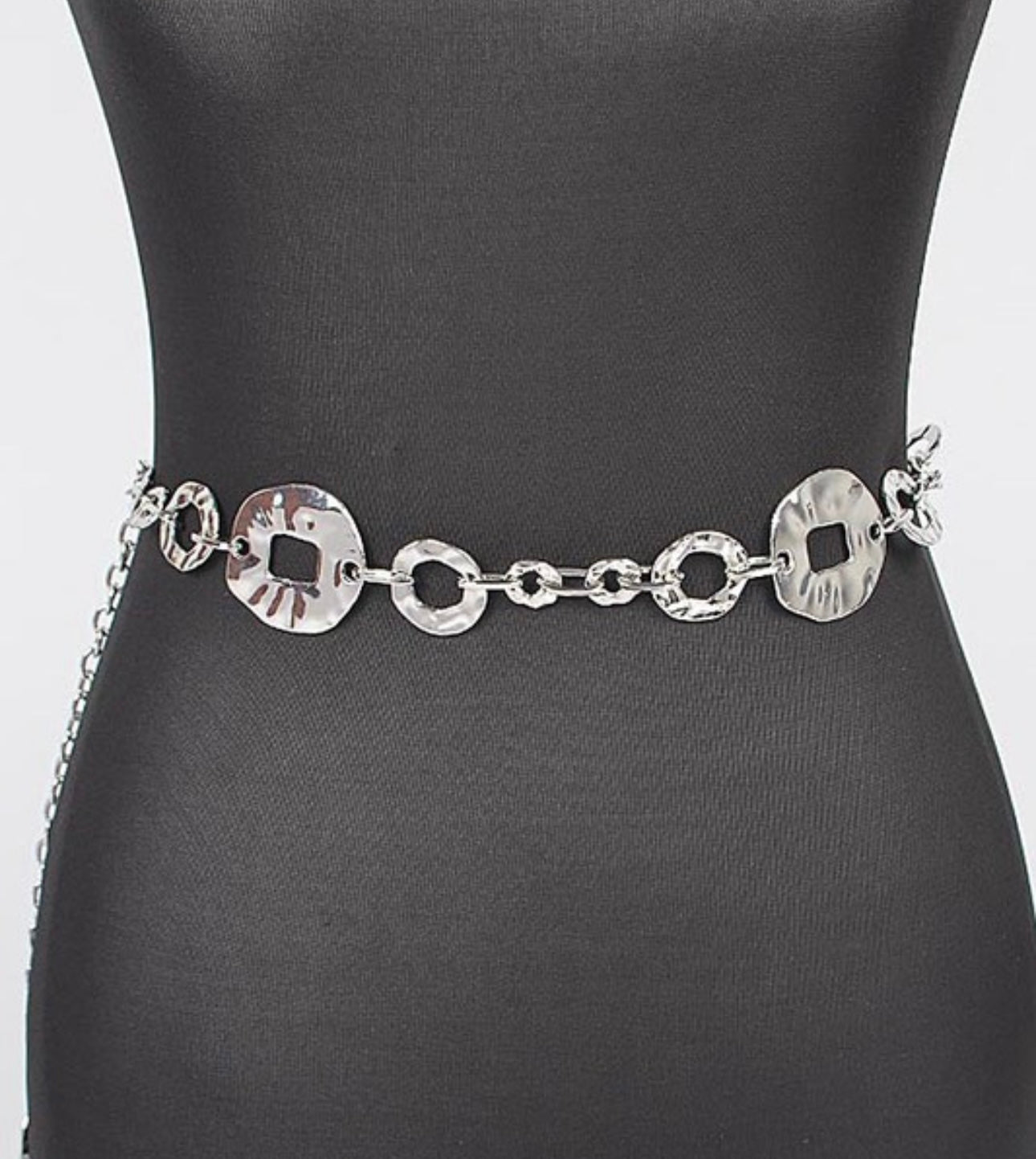 Silver  hammered Metal Belt