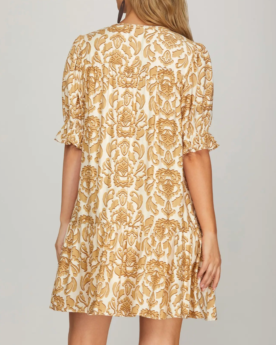 Short Sleeve Print dress