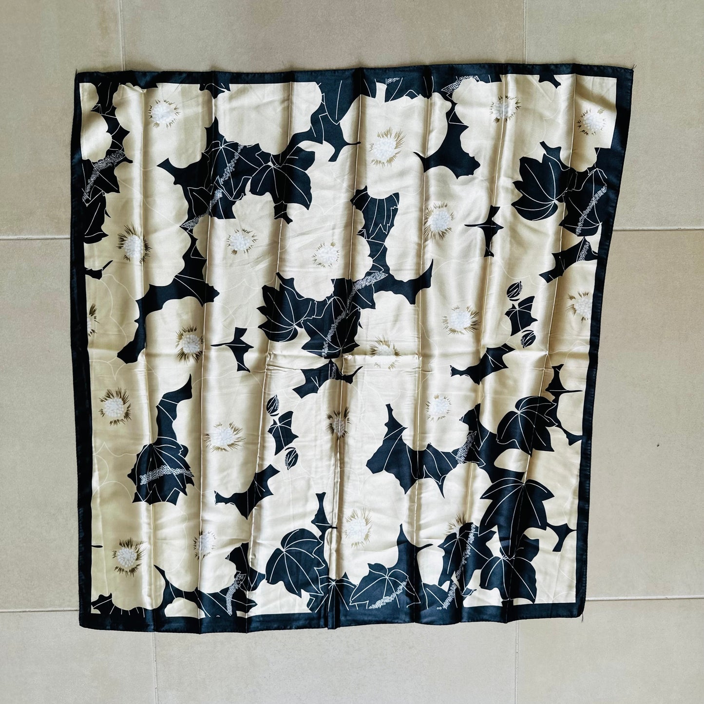 Ivory Bloom Silk Scarf