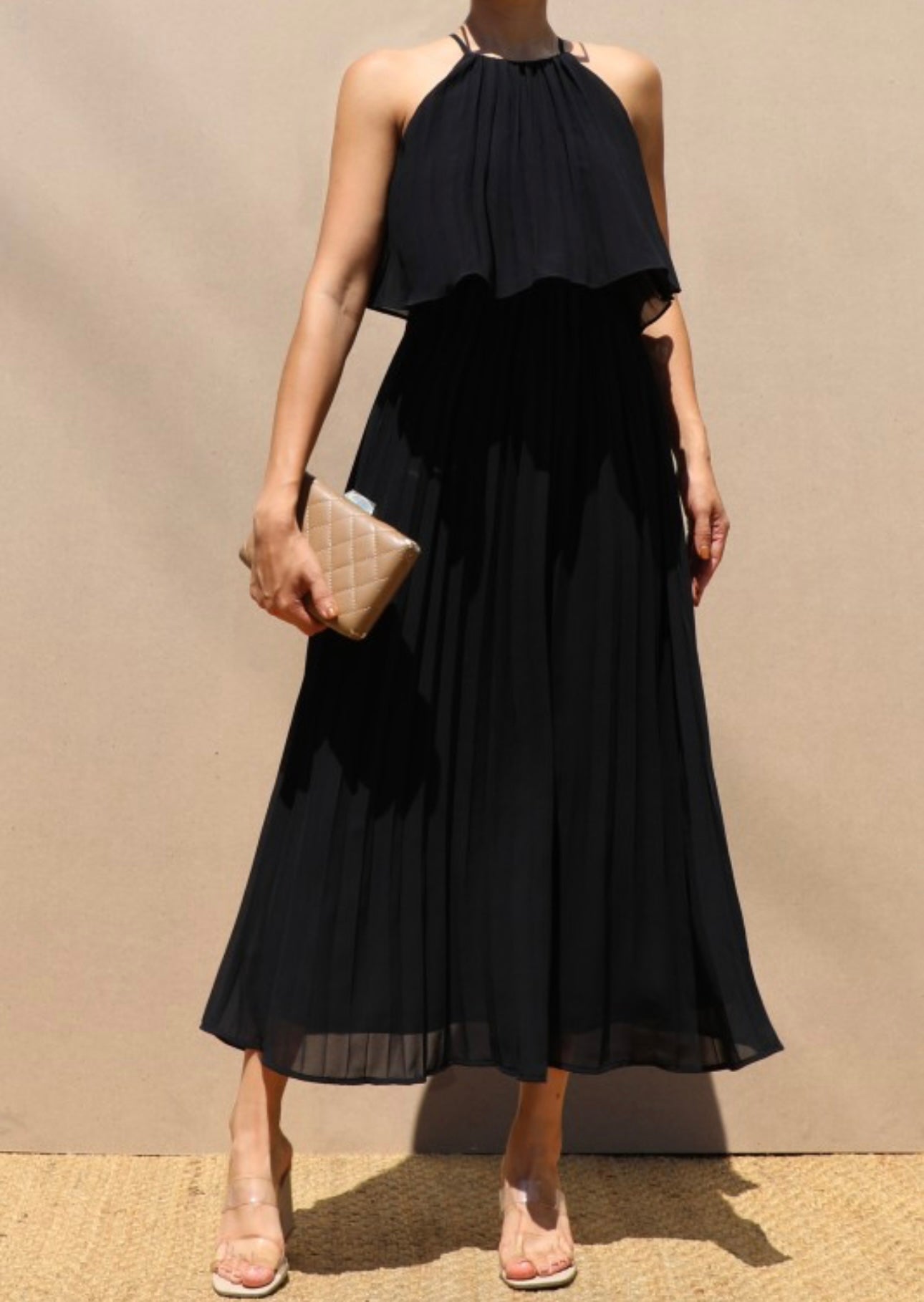 Black  Pleated Dress
