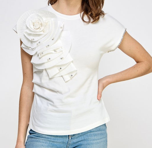 White Flower Design Tshirt