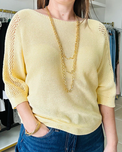 Light Yellow Sweater Top