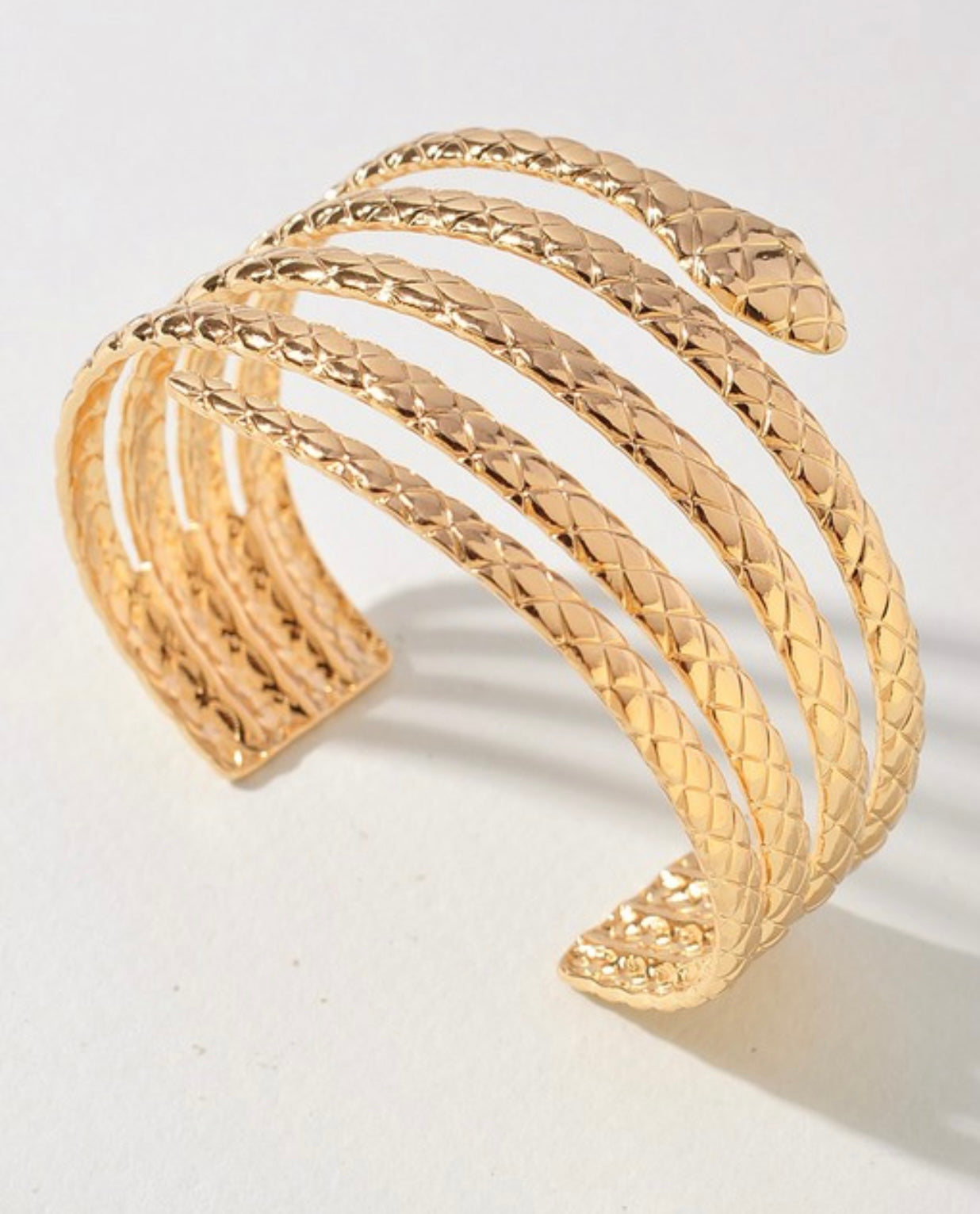 Gold fashion snake cuff bracelet