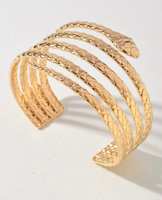 Gold fashion snake cuff bracelet