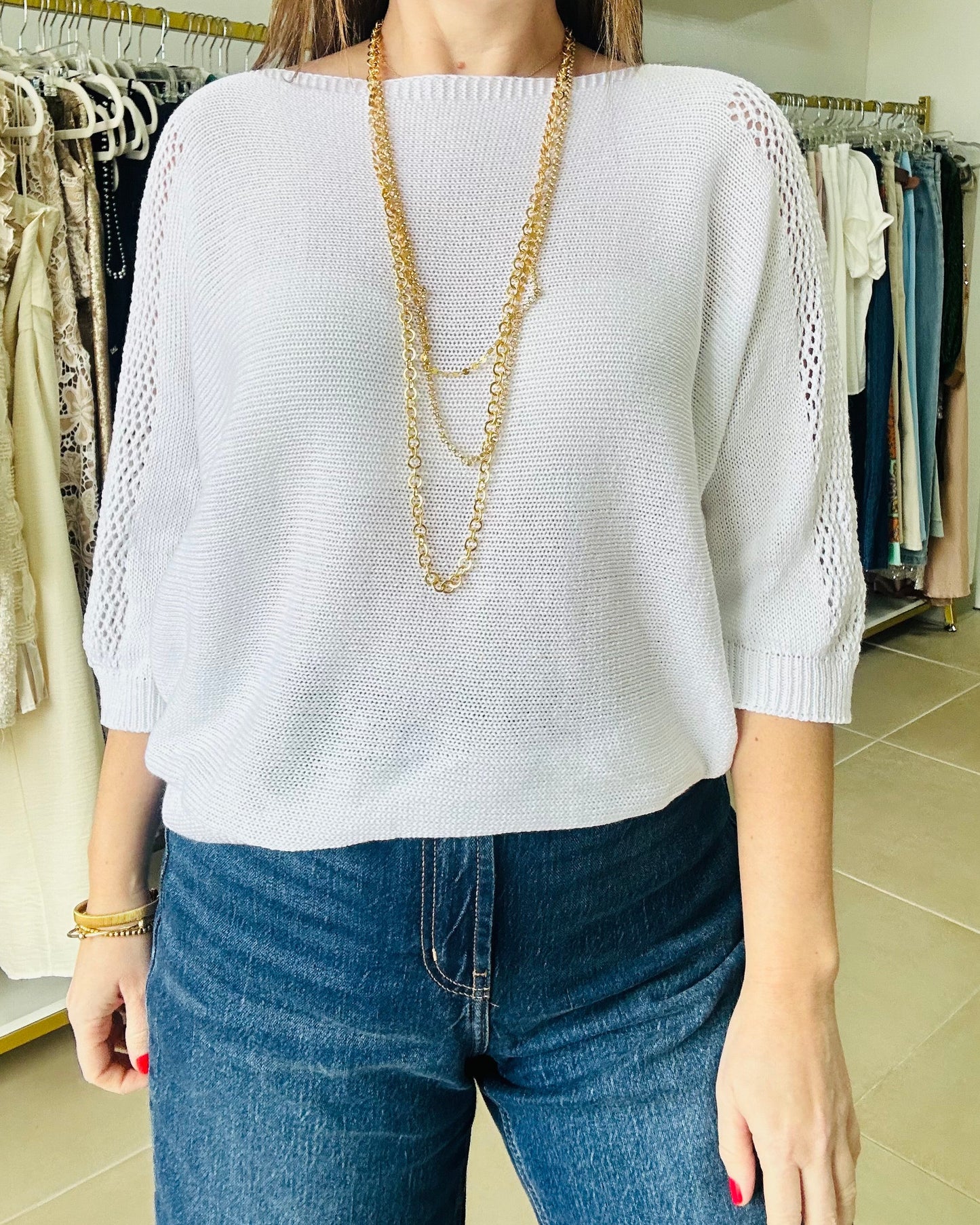 White Sweater Top
