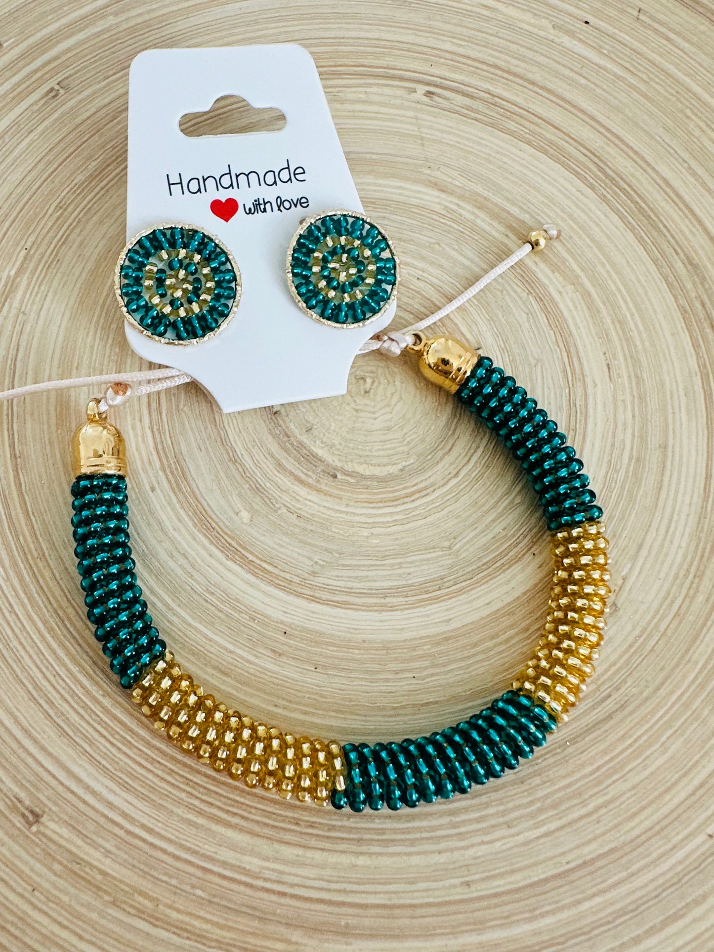 Turquoise / Gold Beaded Set