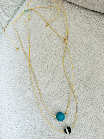 Metallic Gold Cord/ Ball Necklace