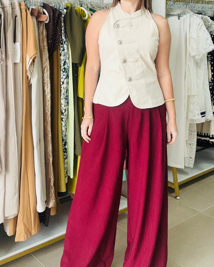 Burgundy Palazzo Pants