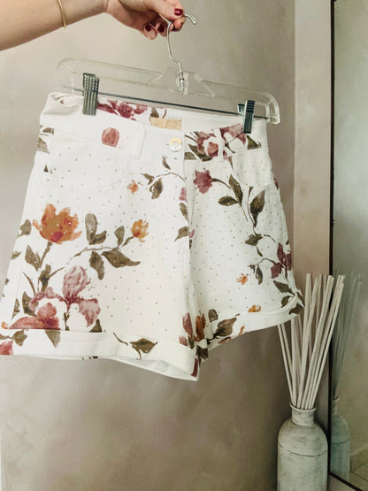 Floral Sparkle Denim Short