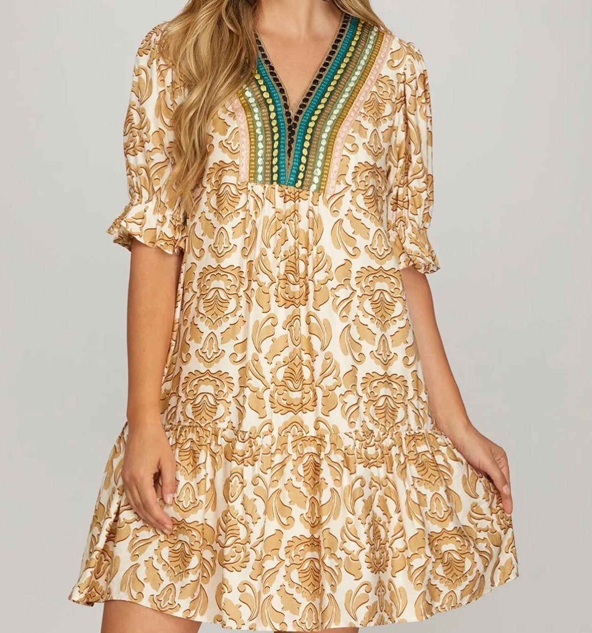Short Sleeve Print dress