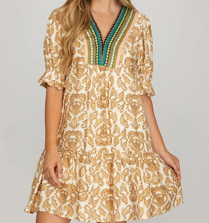 Short Sleeve Print dress