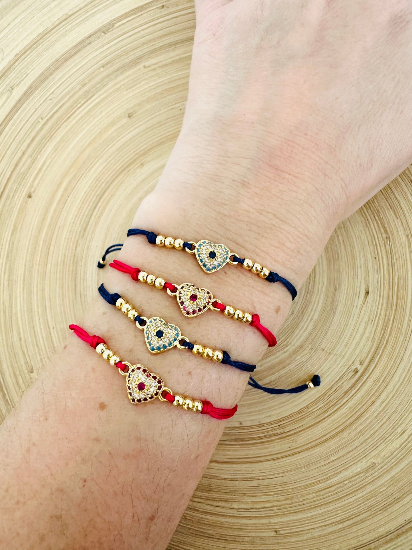 Micropave Heart Cord Bracecelt