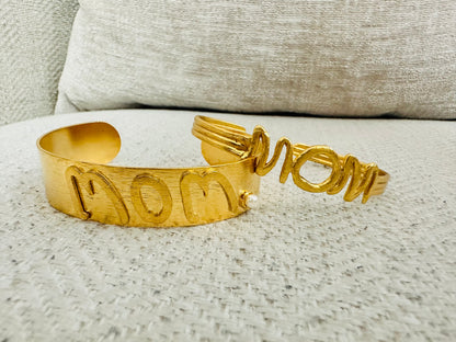 Mom Gold Plated Cuff