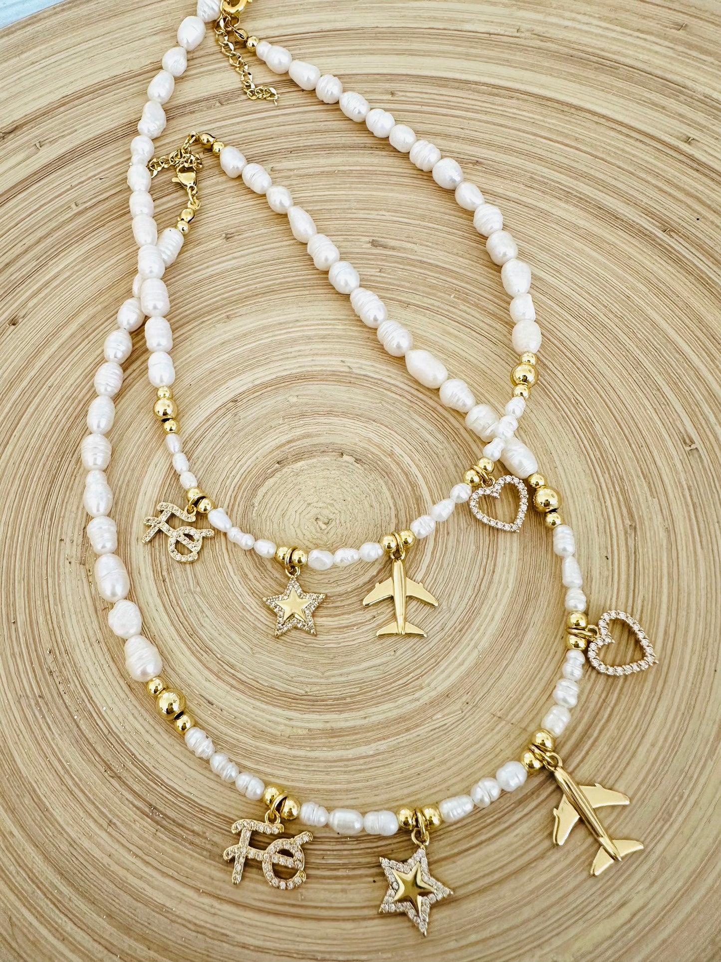 Multi Charms Pearl Necklace