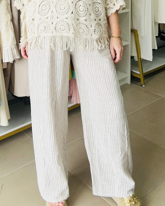 Amalfi Stripes wide leg Pants