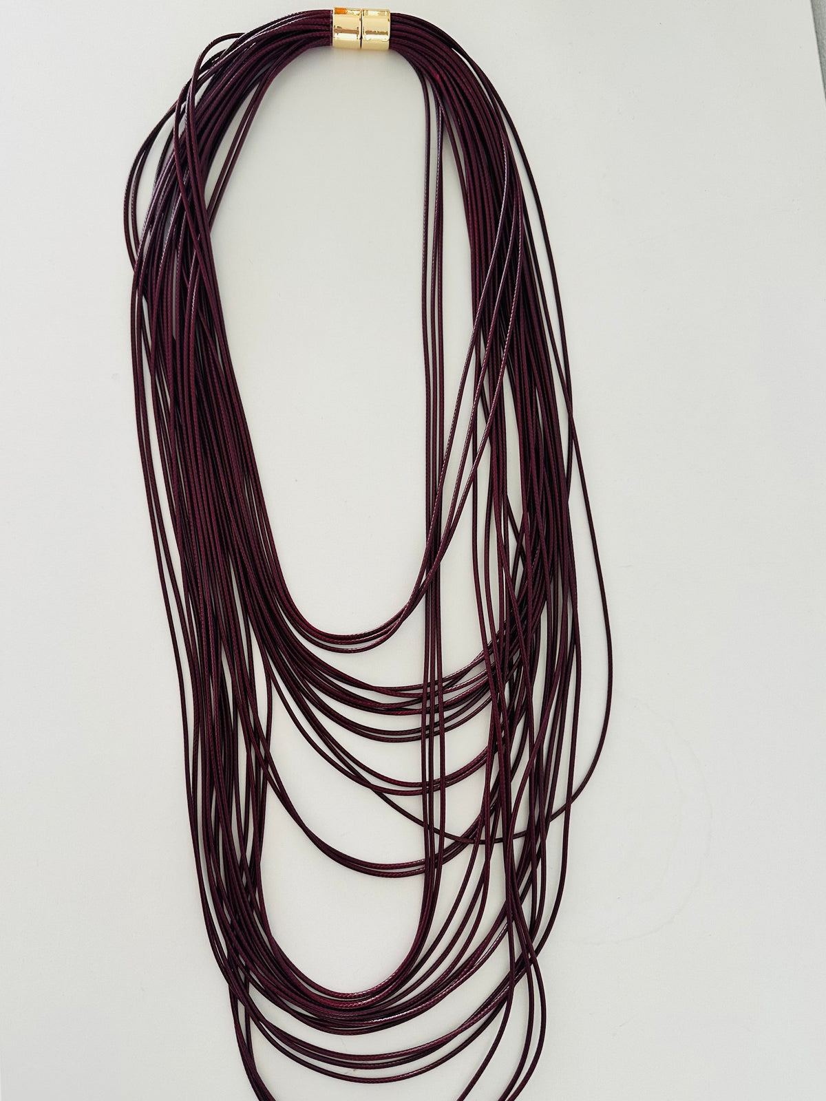 Long Multi Layers Cord Necklace