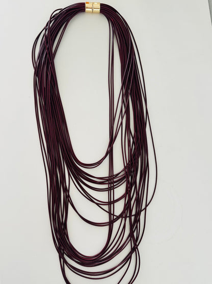Long Multi Layers Cord Necklace