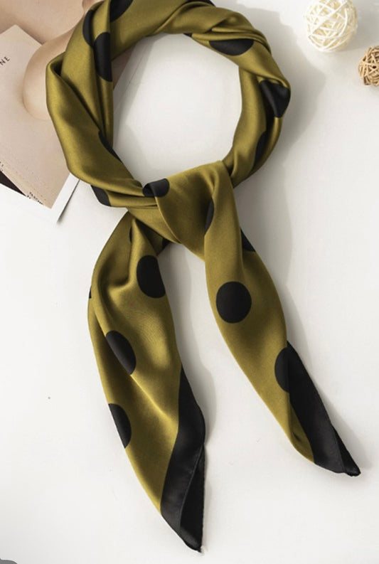 Olive Green Polka Dots Scarf