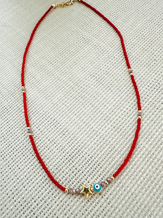 Red Mini Beads Choker