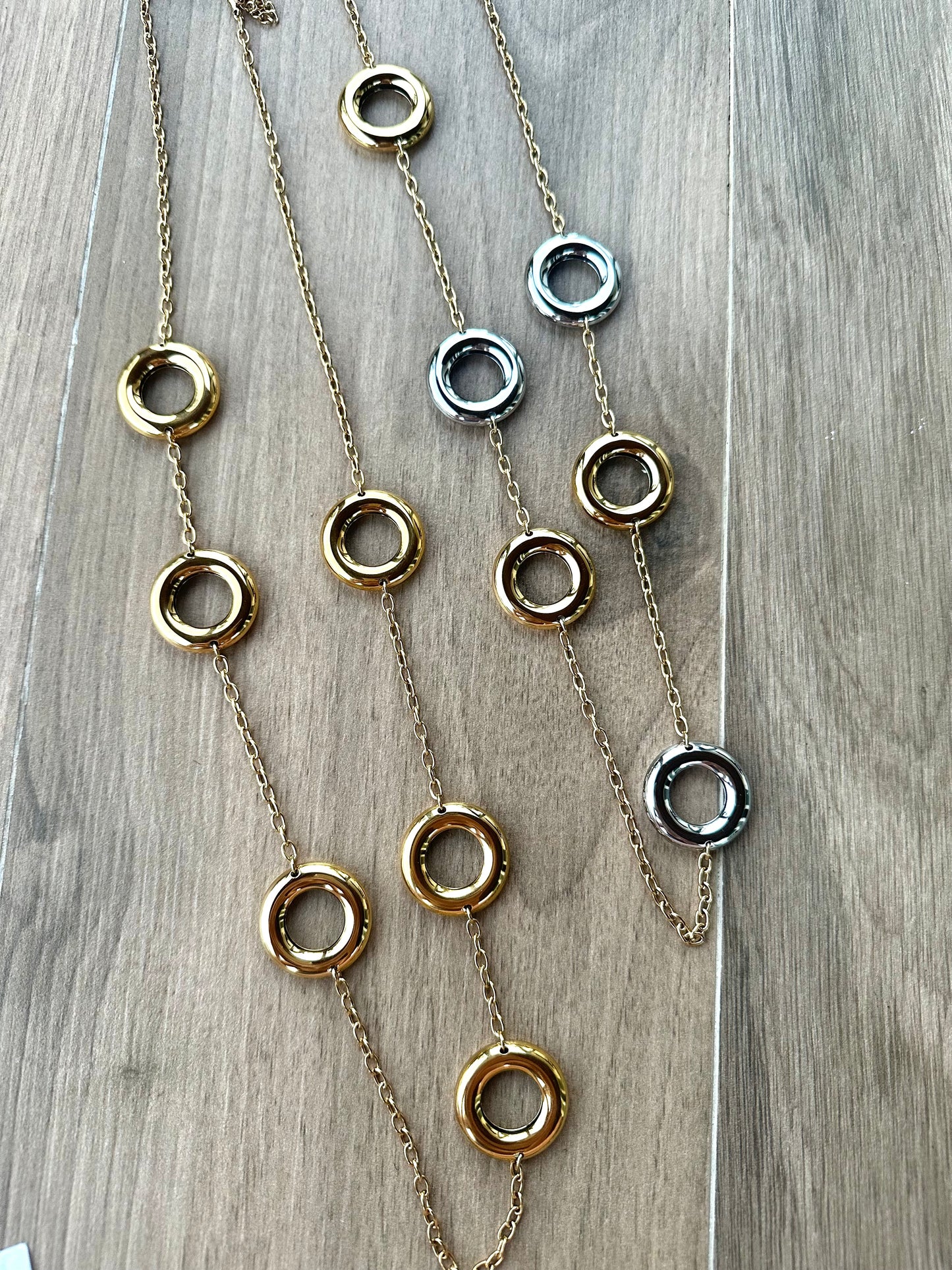 Chunky Rings Long Necklace