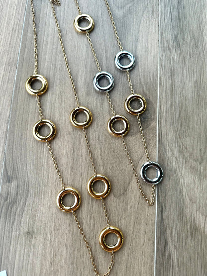 Chunky Rings Long Necklace