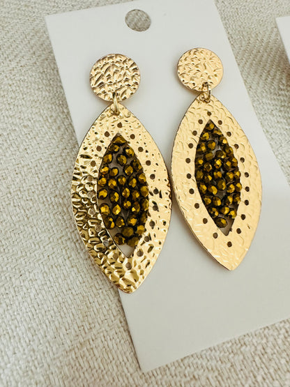 Beaded  Leaf Earrings