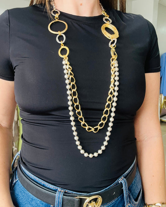 GOLD /SILVER PLATED  LAYER NECKLACE
