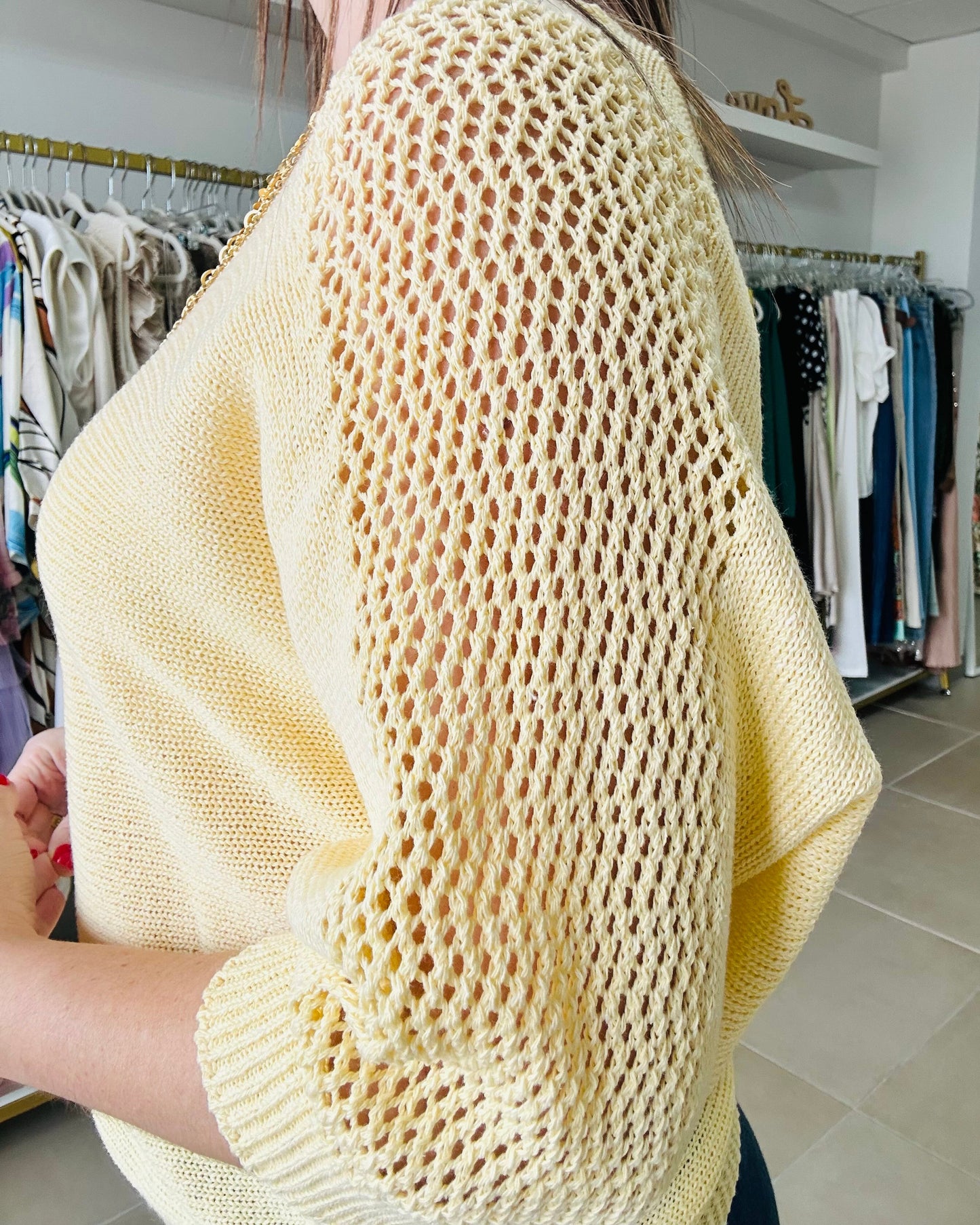Light Yellow Sweater Top