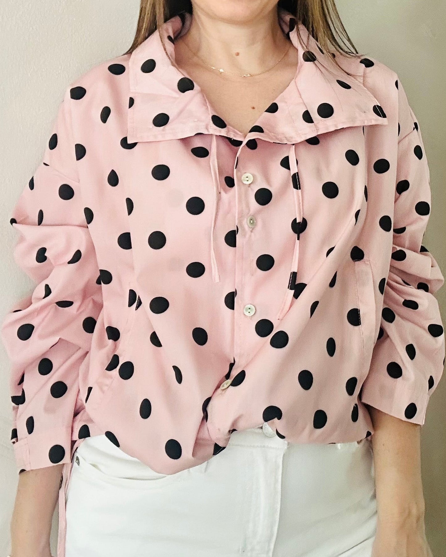 Pink PolkaDots Blouse/Jacket