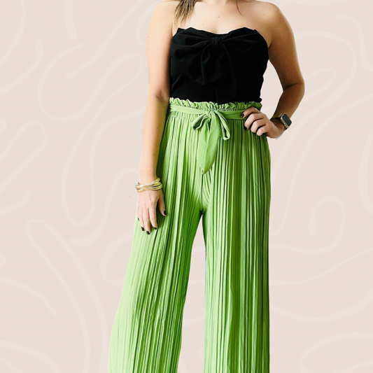 Green Pleated Pants