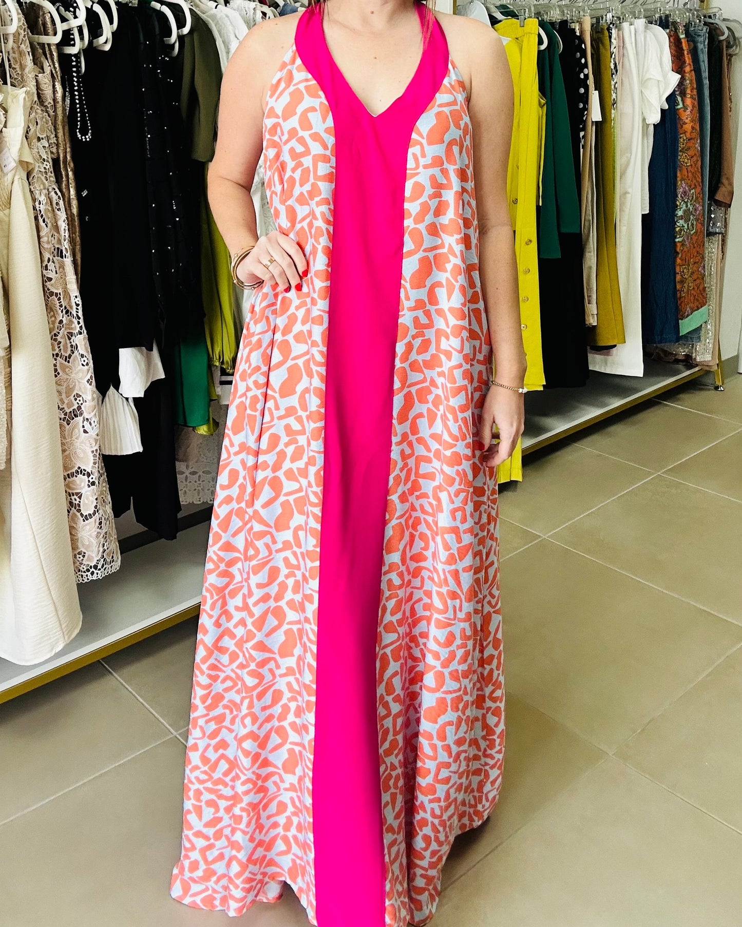 Fushia Maxi Dress By Liliana Esquivia