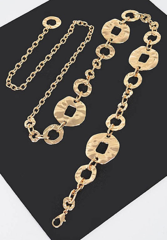 Gold hammered Metal Belt