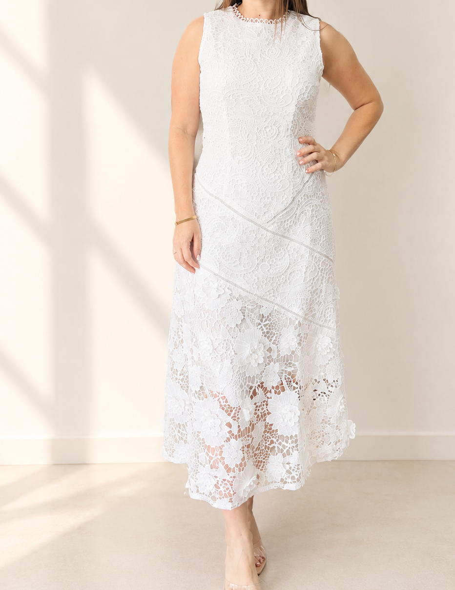 White Lace Hi-LowDress