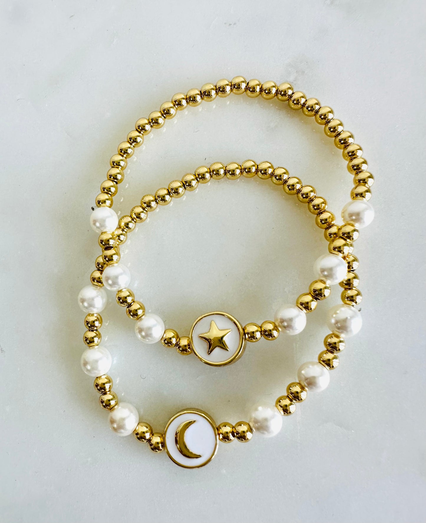 Moon - Star Pearl Bracelet
