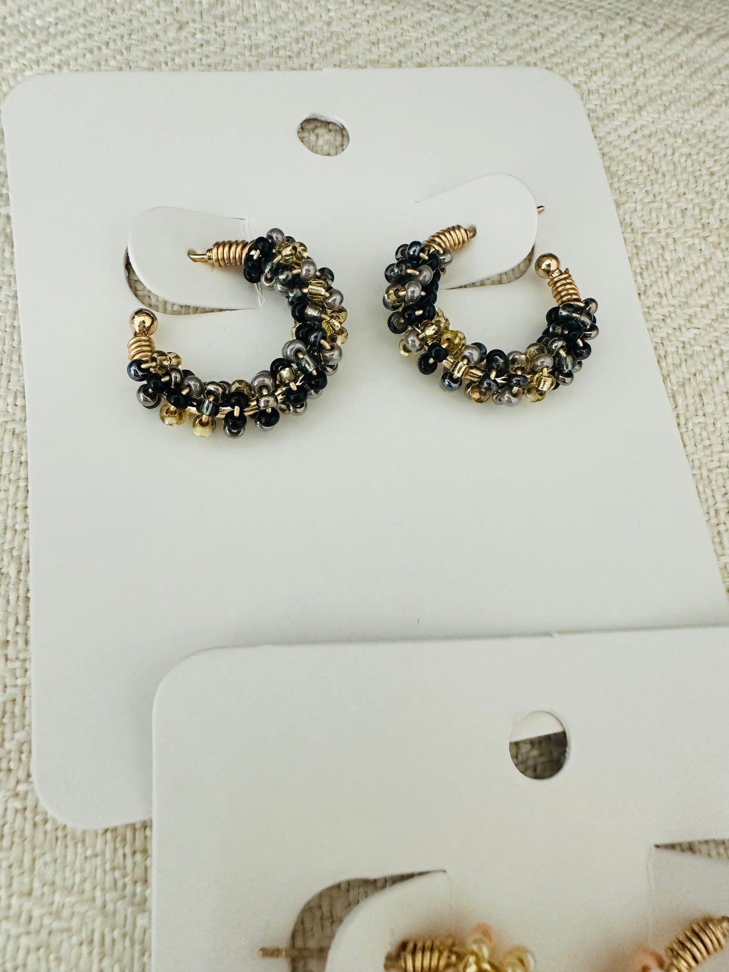 Beaded Small Hoops Earrings