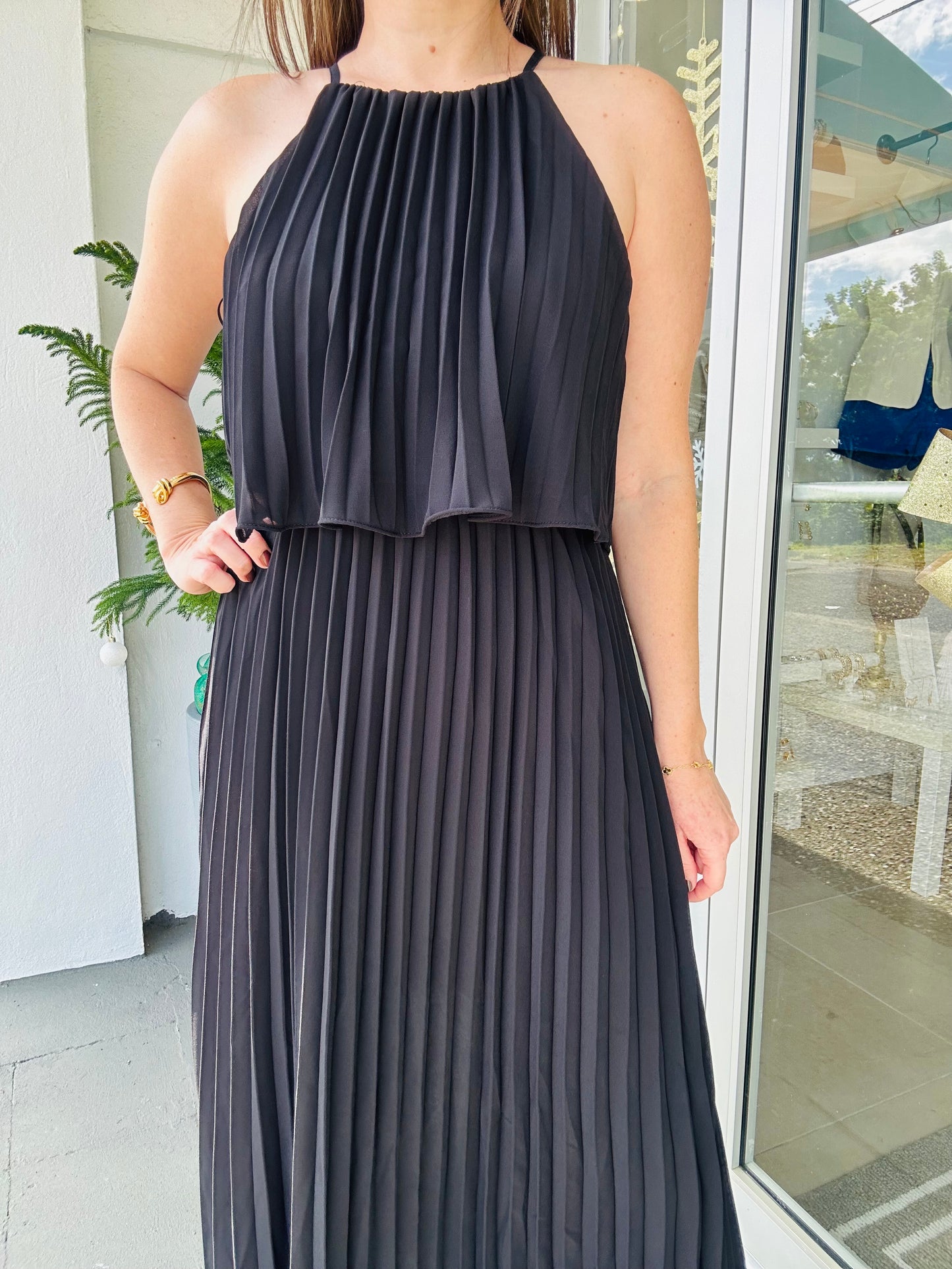 Black  Pleated Dress