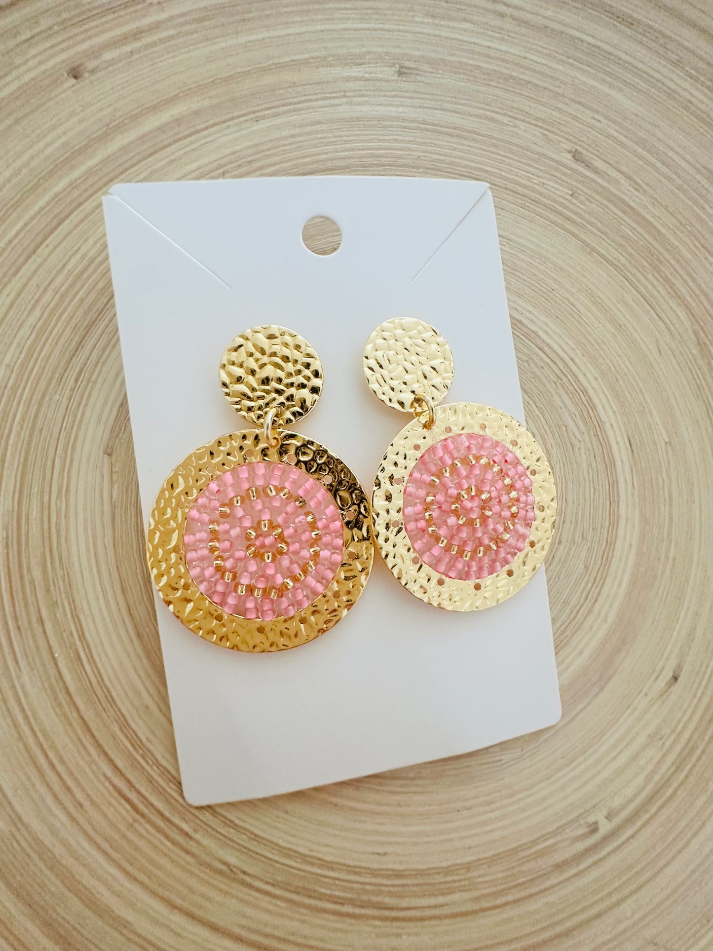 Pink Beaded Earrings