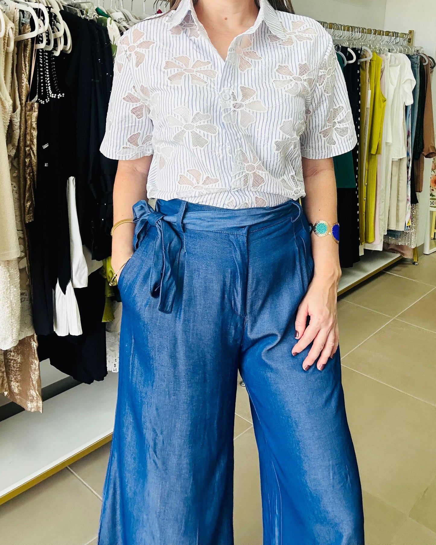 Denim Blue loose Pants