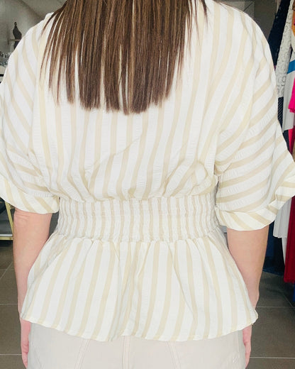 Taupe Stripe Top